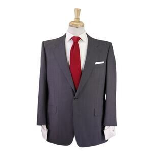 Chester Barrie Savile Row Gray Striped Wool Mohair 2-Btn Suit 40S